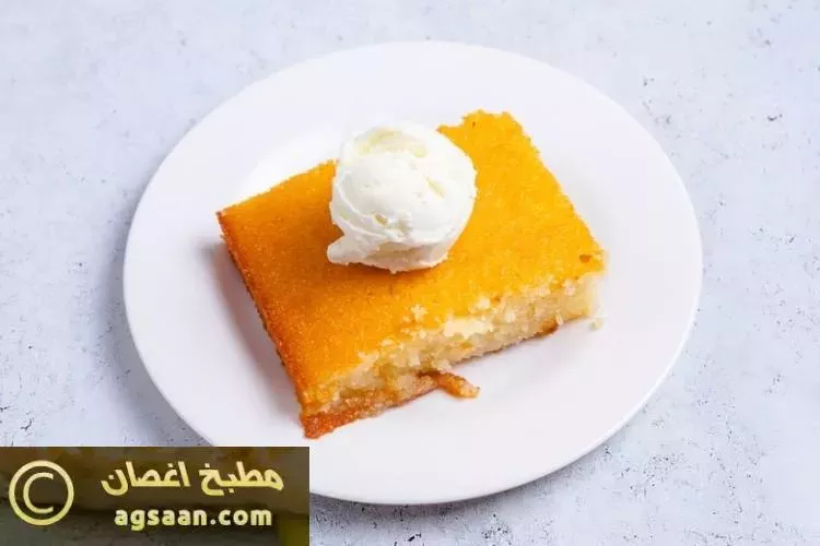 طريقة عمل البسبوسة بالقشطة 1 طريقة عمل البسبوسة بالقشطة